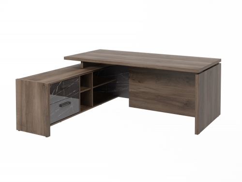 Стол с опорной тумбой FB-119L.GG (L) Орех Пацифик Табак/Камень Пьетра Гриджиа черный Стол с опорной тумбой FB-119L.GG (L) Орех Пацифик Табак/Камень Пьетра Гриджиа черный