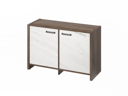 Тумба двухсекционная FB-12-02.G. Орех Пацифик Табак/Мрамор Леванто белый Тумба двухсекционная FB-12-02.G. Орех Пацифик Табак/Мрамор Леванто белый