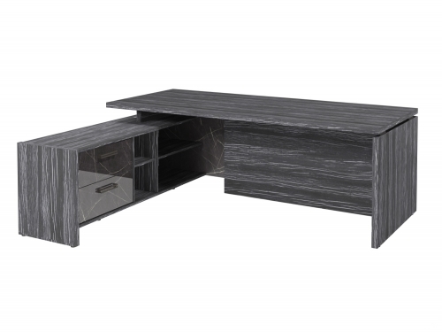 Стол с опорной тумбой FB-121L.GG Древесина Графит/Камень Пьетра Гриджиа черный Стол с опорной тумбой FB-121L.GG Древесина Графит/Камень Пьетра Гриджиа черный