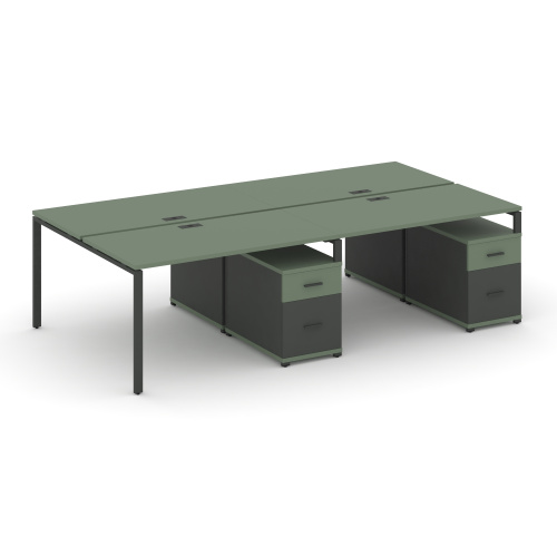 Бенч-система на 4 места с 2 опорными тумбами Concept CN.DRS-324 фото 2