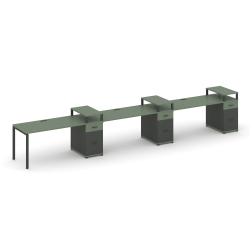 Бенч-система на 3 места с 3 опорными тумбами Concept CN.ORS-461 фото 2