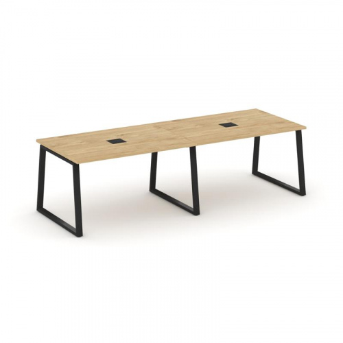 Style Project Стол переговорный SN-6T1.SPRG-014 Акация Лорка/Металл Антрацит/Заглушка Металл Антраци фото 2