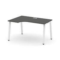 Style Project Стол рабочий эргоном. SN-6A.SPA-012(L) Антрацит/Металл Белый 1580*700/980*750