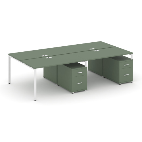 Бенч-система на 4 места с 2 опорными тумбами Concept CN.DRS-321