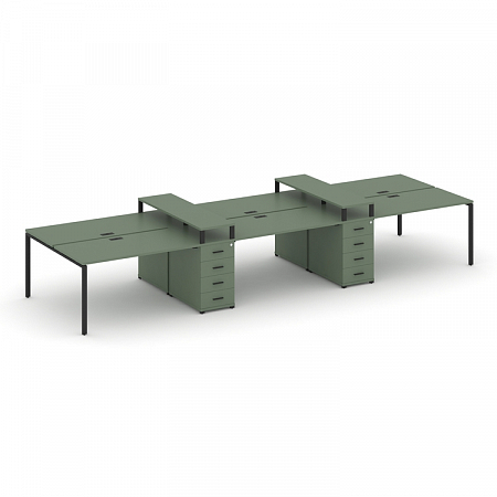 Бенч-система на 6 мест с 2 опорными тумбами Concept CN.DRS-465