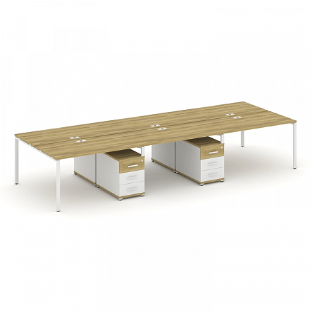 Бенч-система на 6 мест с 2 опорными тумбами Concept CN.DRS-343