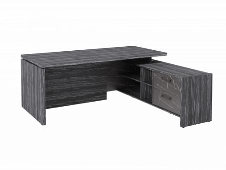 Стол с опорной тумбой FB-119R.GG Древесина Графит/Камень Пьетра Гриджиа черный