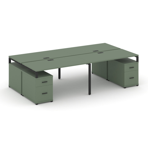 Бенч-система на 4 места с 2 опорными тумбами Concept CN.DRS-331