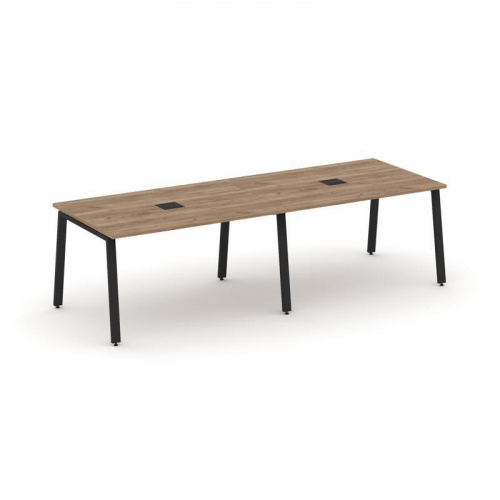 Style Project Стол переговорный SN-6A.SPRG-014 Тиквуд Светлый/Металл Белый 3160*980*750