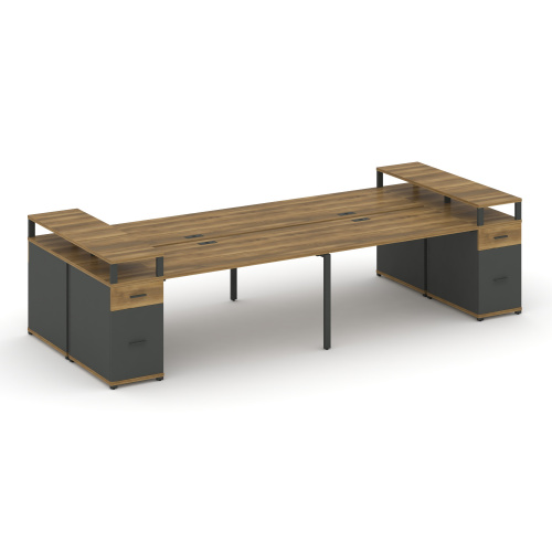 Бенч-система на 4 места с 2 опорными тумбами Concept CN.DRS-448