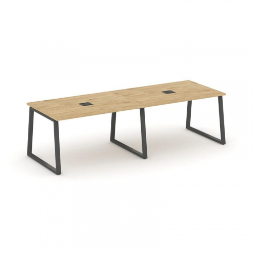 Style Project Стол переговорный SN-6T1.SPRG-014 Акация Лорка/Металл Антрацит/Заглушка Металл Антраци фото 7