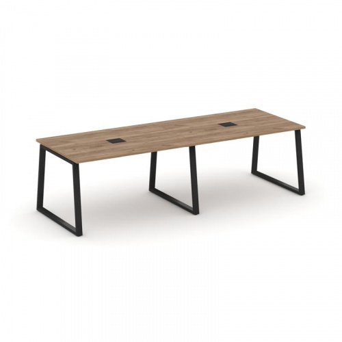 Style Project Стол переговорный SN-6T1.SPRG-014 Акация Лорка/Металл Антрацит/Заглушка Металл Антраци фото 4