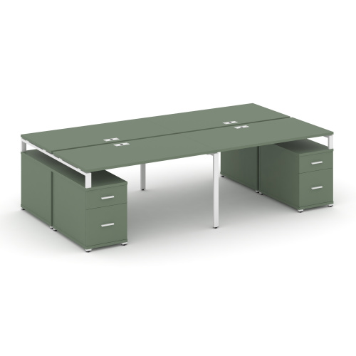 Бенч-система на 4 места с 2 опорными тумбами Concept CN.DRS-332