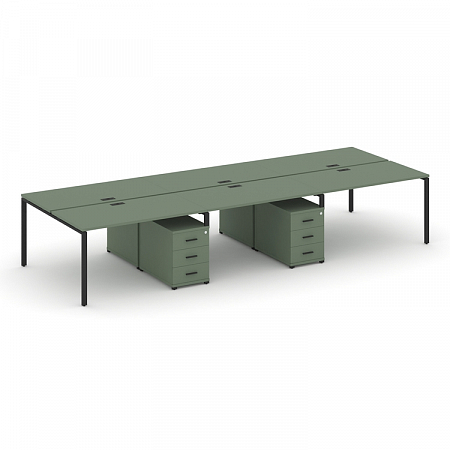 Бенч-система на 6 мест с 2 опорными тумбами Concept CN.DRS-343