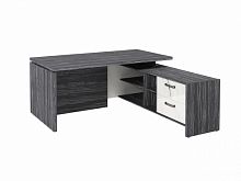 Стол с опорной тумбой FB-117R.GG Древесина Графит/ Мрамор Леванто белый