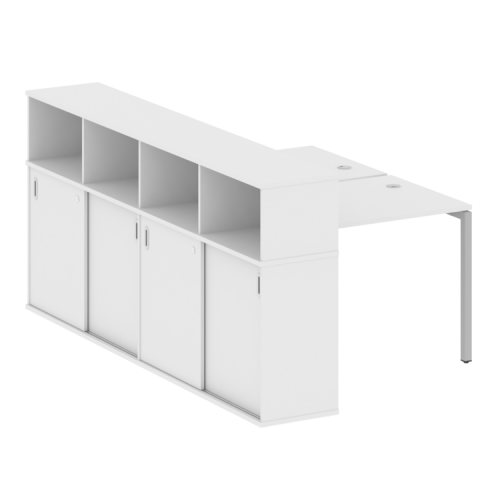 Бенч-система с шкафом-купе на П-обр. м/к Metal System Quattro 40БП.РС-СШК-4.1 фото 4