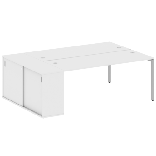 Бенч-система с шкафом-купе на П-обр. м/к Metal System Quattro 40БП.РС-СШК-1.5 фото 4