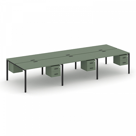 Бенч-система на 6 мест с подвесными тумбами Concept CN.DRS-153