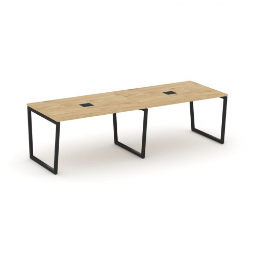 Style Project Стол переговорный SN-4T2.SPRG-012 Акация Лорка/Металл Антрацит/Заглушка Металл Антраци