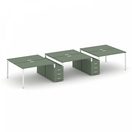 Бенч-система на 6 мест с 2 опорными тумбами Concept CN.DRS-335