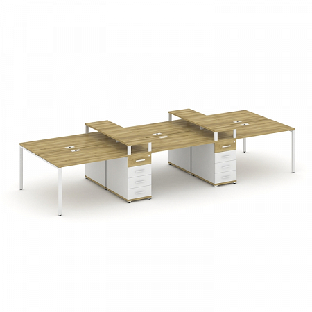 Бенч-система на 6 мест с 2 опорными тумбами Concept CN.DRS-466