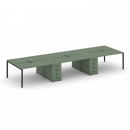 Бенч-система на 6 мест с 2 опорными тумбами Concept CN.DRS-450