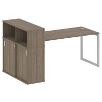Стол офисный с шкафом-купе на О-обр. м/к Metal System Quattro 40БО.РС-СШК-3.4